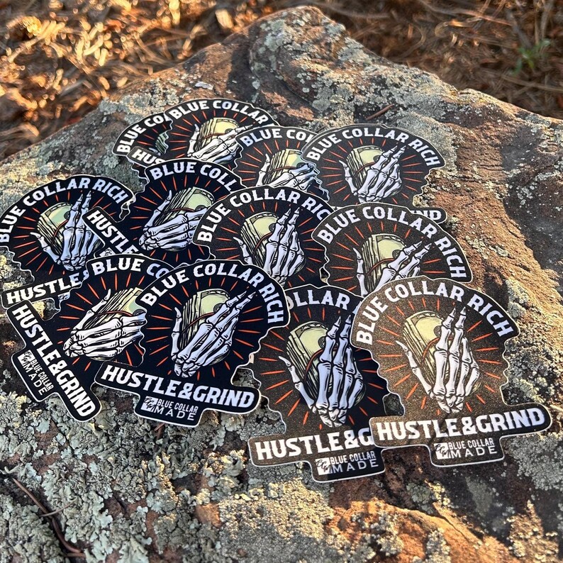 Rich Loading Sticker Blue Collar Rich Sticker | Hardhat Decal, Working Class Pride - Etsy
