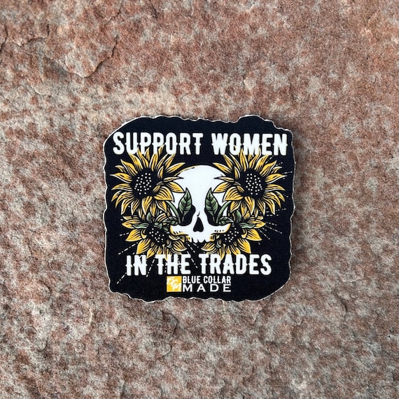 Sunflower Women in Trades Sticker | Blue Collar Hard Hat Decal