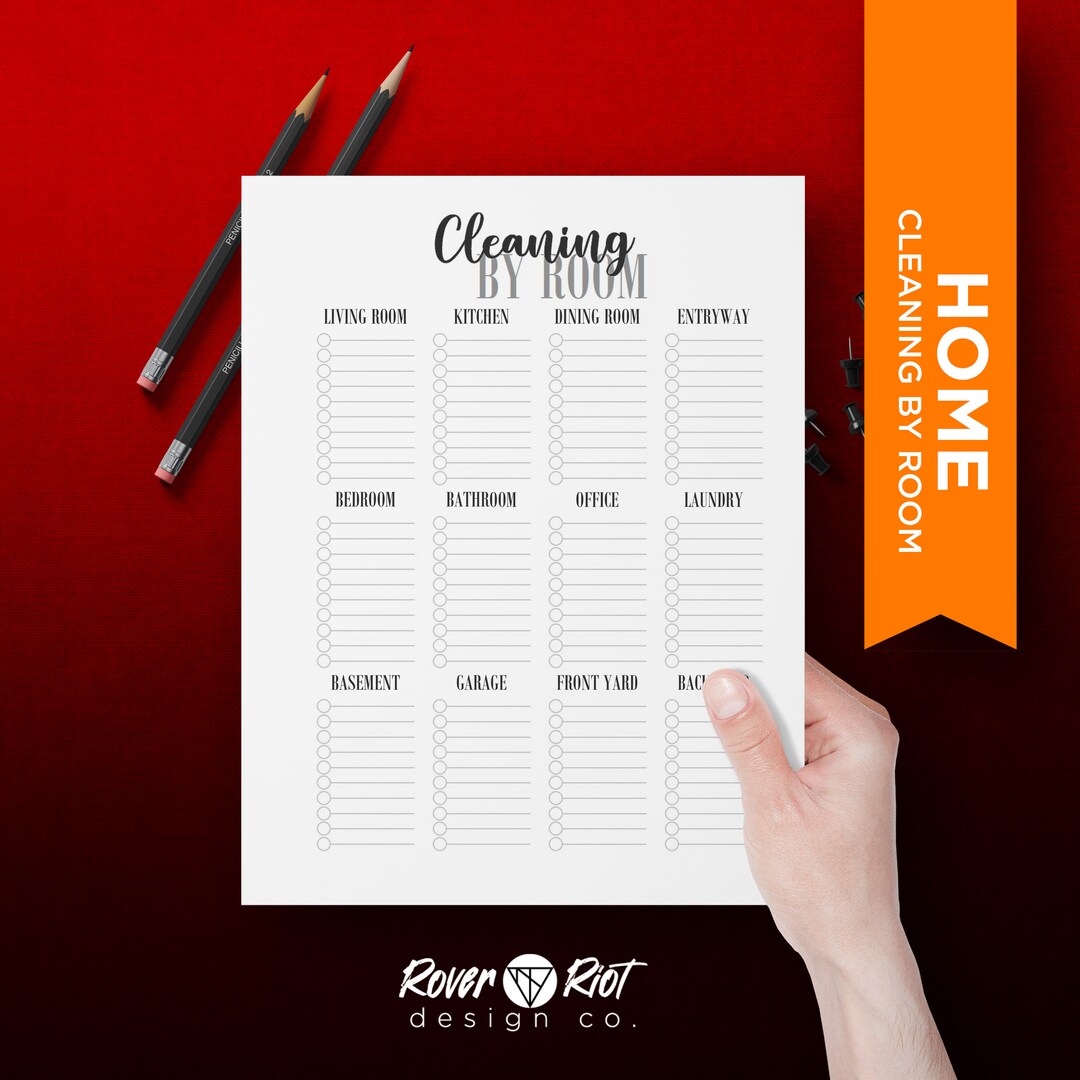 Cleaning by Room Checklist - Printable - Digital Download - Etsy Canada