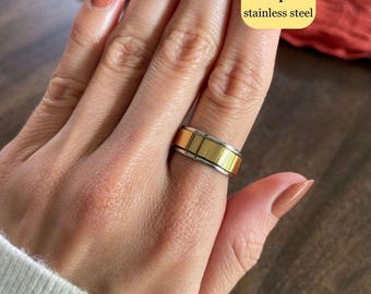 Waterproof fidget ring, minimal spinner, balance anxiety ring
