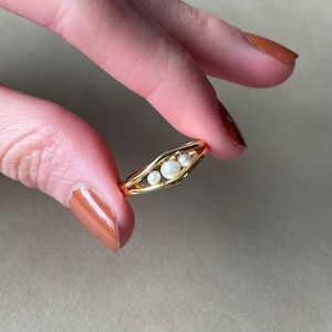 Pearl gold anxiety ring, meditation ring, fidget ring, anxiety jewelry image 5