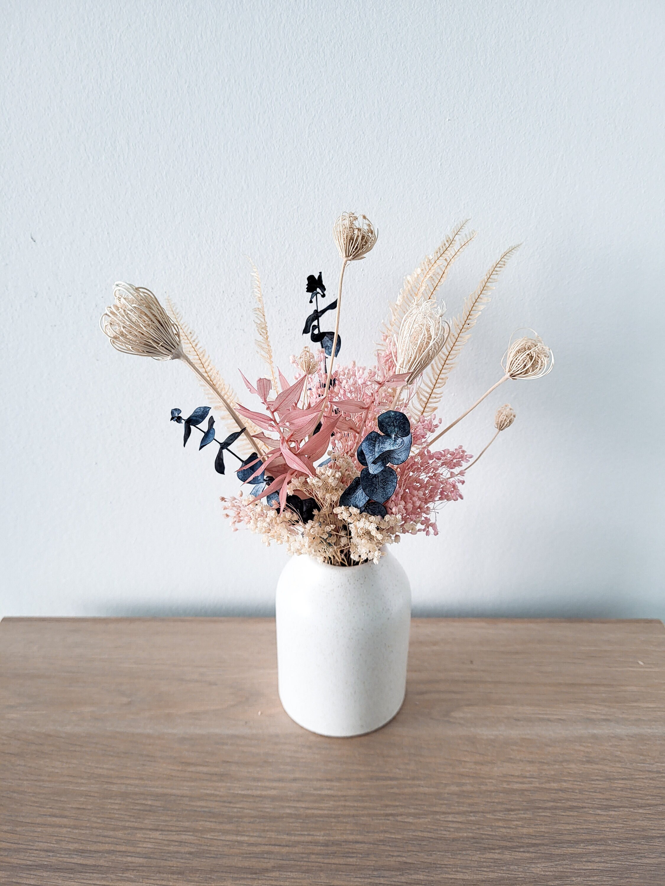 Round Blue Pom Pom Flowers For Vase, Fake Flower Stems, Faux Flower, Table  Centerpiece, Spring Flower Arrangement
