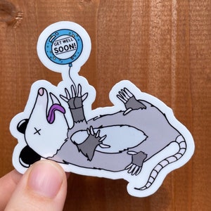 Lustiger Opossum Aufkleber, lustiger Tieraufkleber, Opossum, Waschbär, Wasserflasche Aufkleber, Laptop Aufkleber