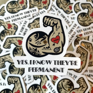 Tattoo Sticker, Gym Sticker, Water Bottle Sticker, Tattoo Lover, Tattoo Gift, Laptop Sticker, Gym Rat, College Kid Gift