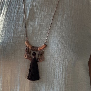 Lange ketting met kwastje | Cadeau voor vrouwen etnische sieraden | Boho-ketting | Tibetaanse sieraden | Nepalese ketting