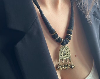 Dark Academia Pendant Necklace | Nepali Necklace | Ethnic Design Boho Necklace | Tibetan Jewelry | Gift for Women Ethnic Jewelry
