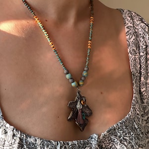 Leaf Necklace | Boho Necklace | Tibetan Jewelry | Nepali Necklace | Gift for Women Ethnic Jewelry