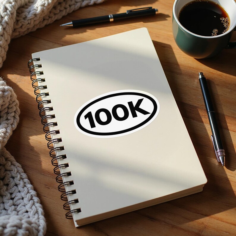 100K Milestone Sticker, Social Media Achiever Decal, Runner 100K ...