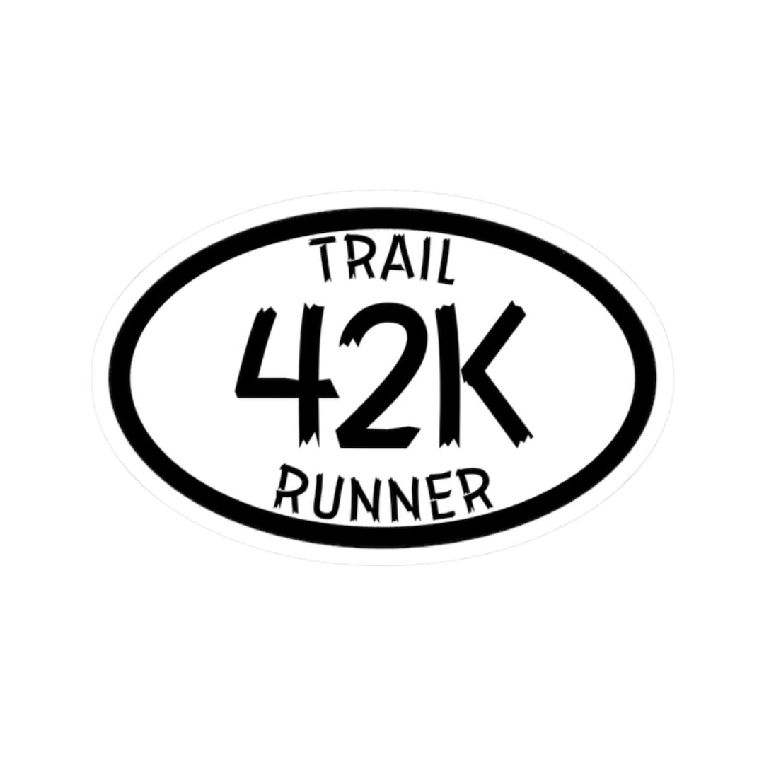 Trail 42K Runner Sticker, Ultra Marathoner Gift, Distance Running Decal ...