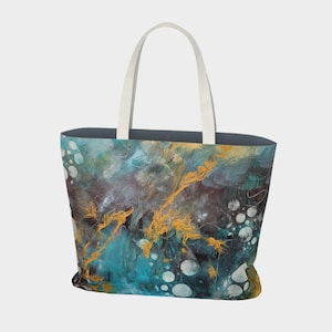 Green tote, Abstract bag, Beach bag