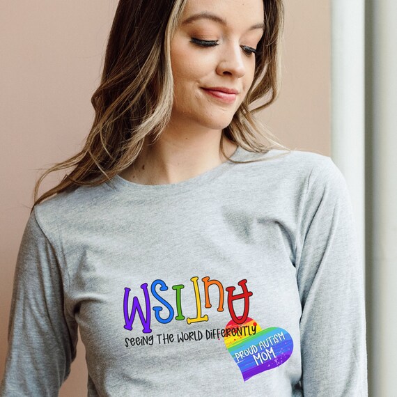 Long sleeve shirt - Proud Autism Mom | gray or red | Sizes S-3XL!