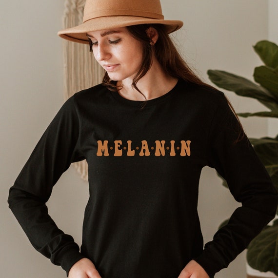 Melanin long sleeve black or light beige shirt - Sizes S-3XL!