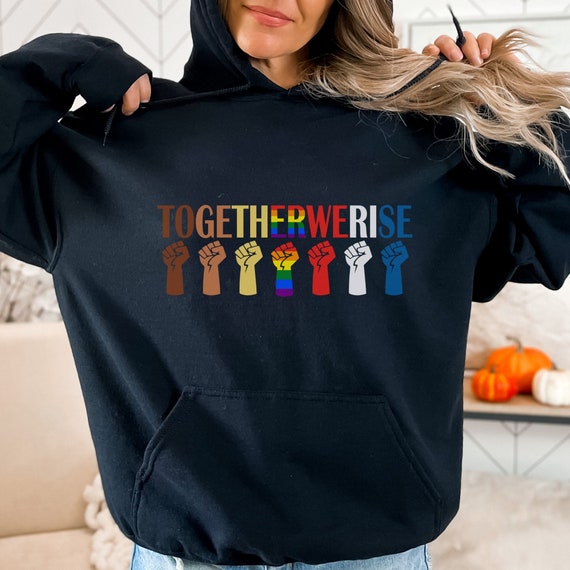 Together we rise - black hoodie sweatshirt