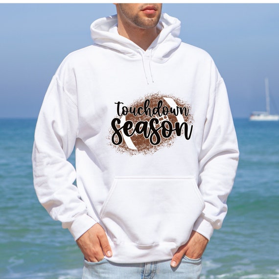 Football sweatshirt hoodie - Touchdown Season - white sizes S-4XL!!