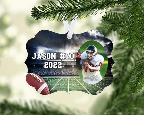 Football Ornament - Personalize with Photo and name - add your own picture and text!