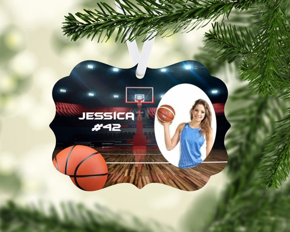 Basketball Ornament - Personalize with Photo and name - add your own picture and text!
