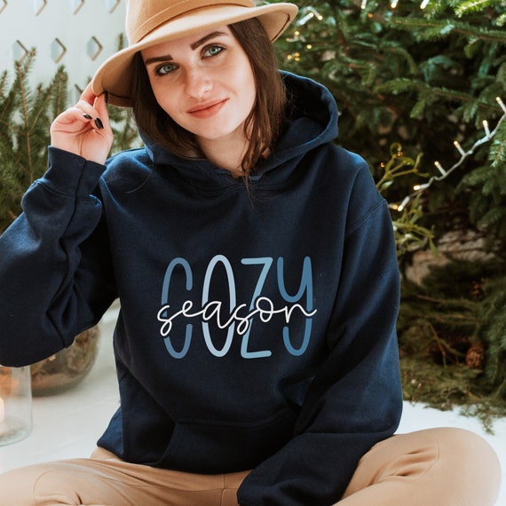 Winter Sweatshirt Hoodie - Cozy Season - Navy, sizes S-4XL!!