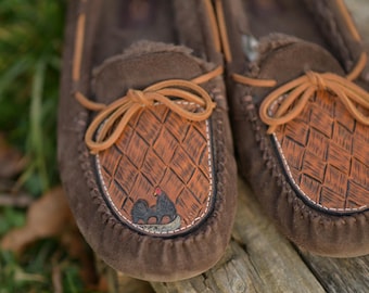 Custom Hand-tooled Leather on Ugg shoes (women’s)