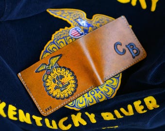 Customizable Hand-tooled Leather Bi-fold Wallet