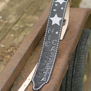Customizable Hand-Tooled Leather Guitar Strap image 9
