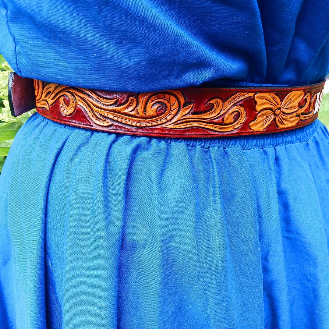 Customizable Handtooled Leather Belts Etsy