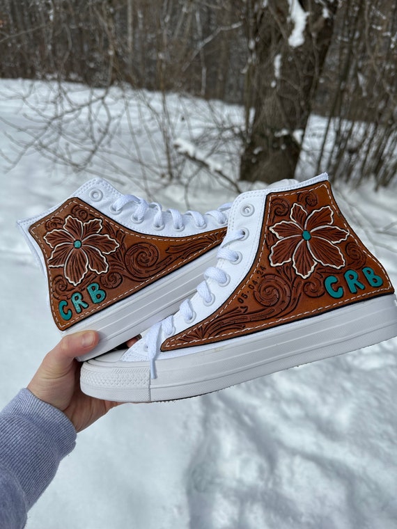 Customizable Leather on Converse for Weddings Etsy