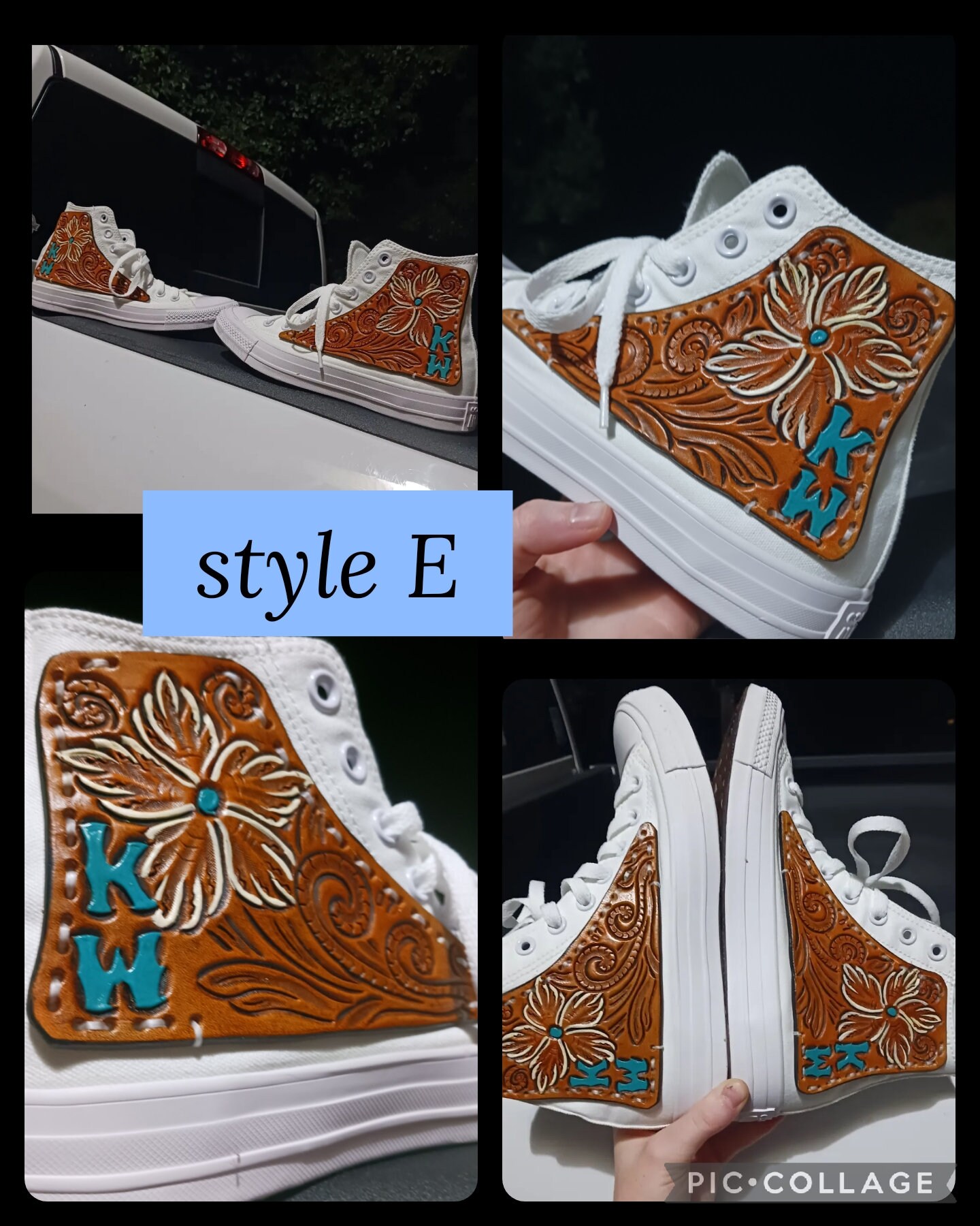 Customizable Leather on Converse Etsy