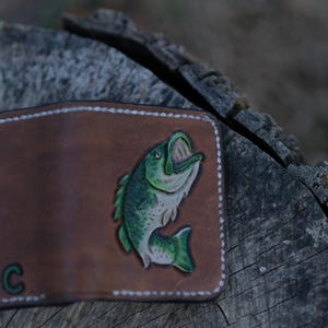 Customizable Hand-tooled Leather Trifold Wallet
