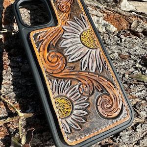 Funda de cuero personalizable para teléfono