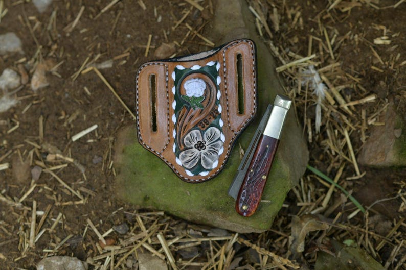 Customizable Hand-tooled Leather Pancake Knife Sheath (knife Not ...