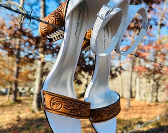 Customizable Hand-Tooled Leather Wedding Shoes