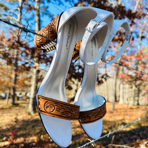 Customizable Hand-Tooled Leather Wedding Shoes