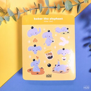Bobar der Elefant Stickerbogen | süße Boba Planer Sticker - Elefant Sticker