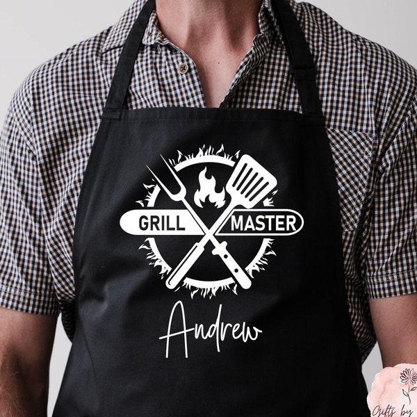 Personalized Grill Master Apron Custom Cooking Apron Gifts For Him For Dad For Husband Mens, Father's day gift, Gift Idea, FREE Shipping