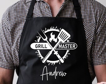 Personalized Grill Master Apron Custom Cooking Apron Gifts For Him For Dad For Husband Mens, Father's day gift, Gift Idea, FREE Shipping