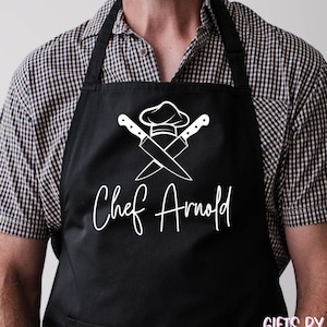 Personalized Chef Apron Custom Cooking Baking Apron Gifts For Him For Dad For Husband Mens Womans Apron Gift Idea - FREE Shipping