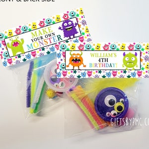 Printed/Shipped Personalized Make your own monster kit, Build your own monster, Classroom treat, Monster Birthday Party