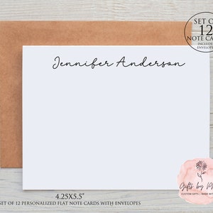 Personalized Note cards, Set of 12, Personalized Stationery Set, Personalized Stationery, envelopes included, FREE SHIPPING
