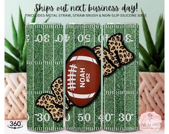Football Mom 20oz Tumbler, Personalized Mom Football Tumbler, Football Tumbler for mom,  Personalized Football Tumbler, fast shipping