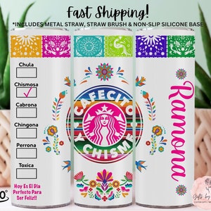 20oz 30oz, Personalized, Cafecito Tumbler, Best Friend gift, Christmas Gift, and Chisme, Grandma Gift, Mother&#39;s Day Gift, Fast Shipping