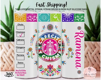 20oz 30oz, Personalized, Cafecito Tumbler, Best Friend gift, Christmas Gift, and Chisme, Grandma Gift, Mother's Day Gift, Fast Shipping