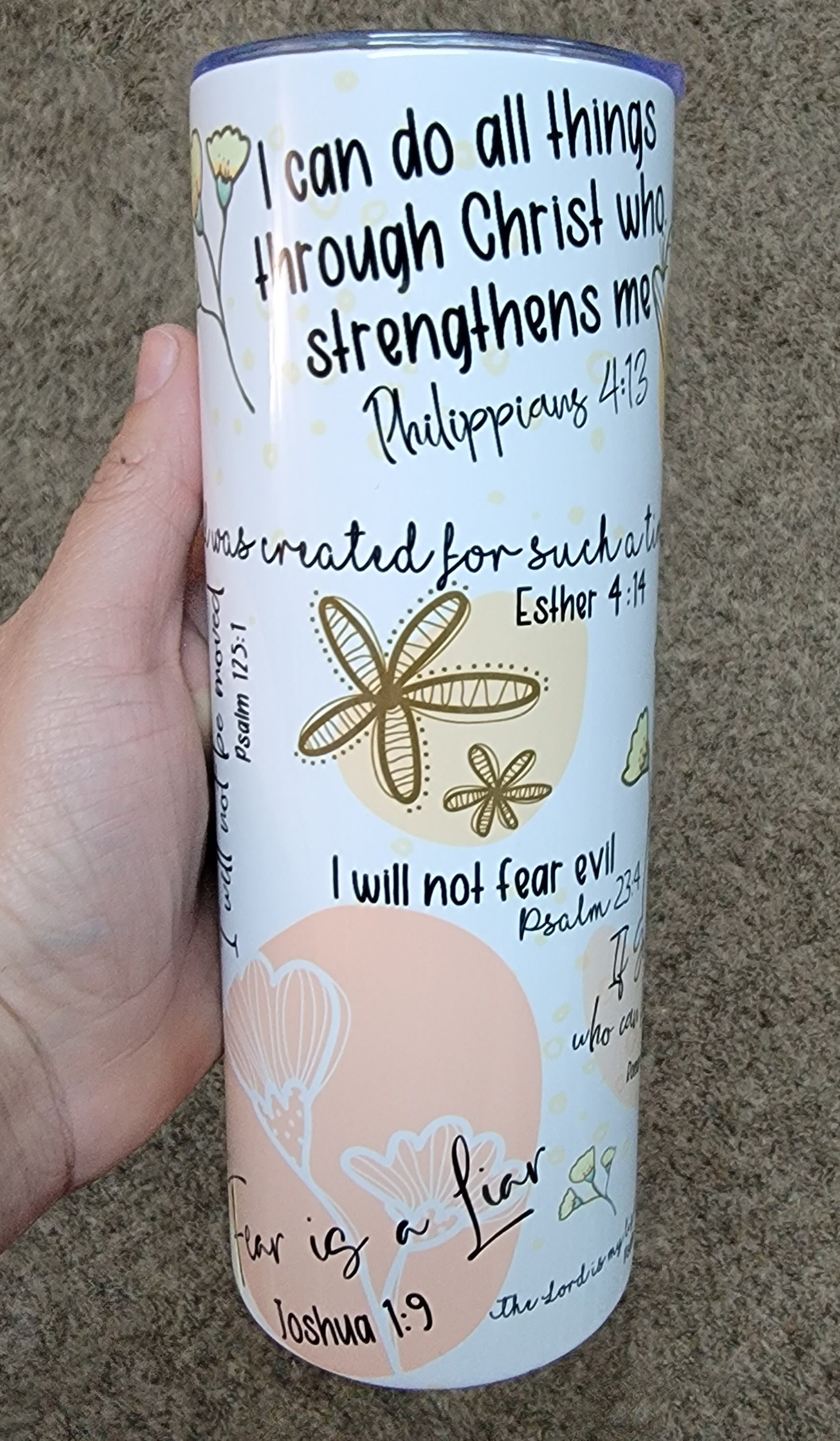 Christian Bible Verse Affirmations Positive Inspirational 20oz 