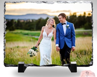 PERSONALIZED Photo Rock Slate, Personalized Slate Photo Frame, Personalized home decor, Personalized gift, photo plaque