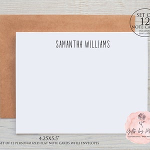 Personalized Note cards, Set of 12, Personalized Stationery Set, Personalized Stationery, envelopes included, FREE SHIPPING