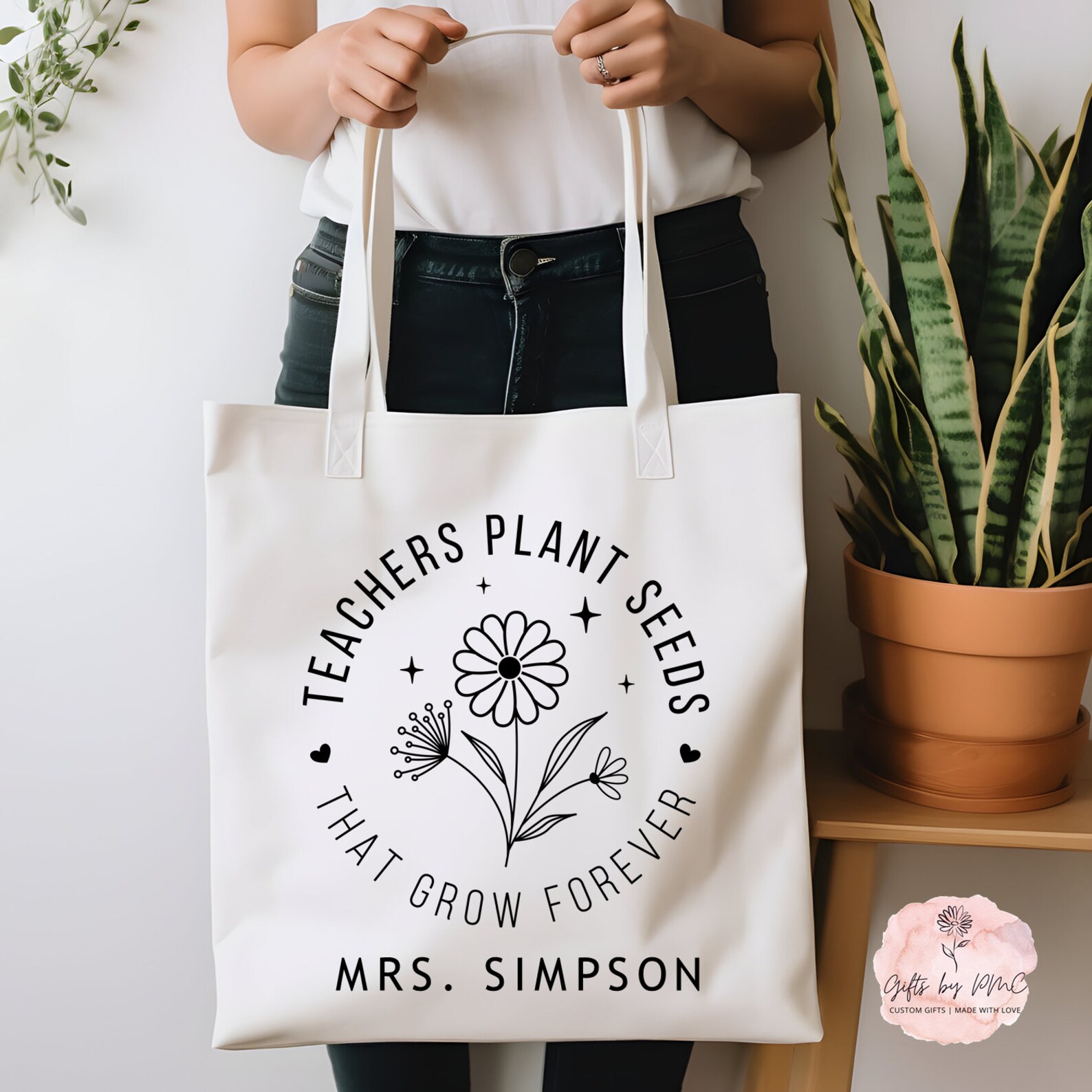 Teacher Canvas Tote Bag, Birthday Gift for Her, Teacher Gift, Best ...