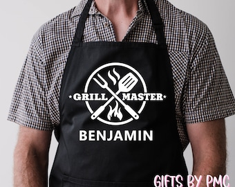 Personalized Grill Master Apron Custom Cooking Apron Gifts For Him For Dad For Husband Mens, Father's day gift, Gift Idea, FREE Shipping