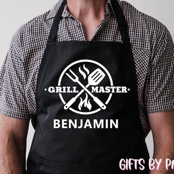 Personalized Grill Master Apron Custom Cooking Apron Gifts For Him For Dad For Husband Mens, Father's day gift, Gift Idea, FREE Shipping