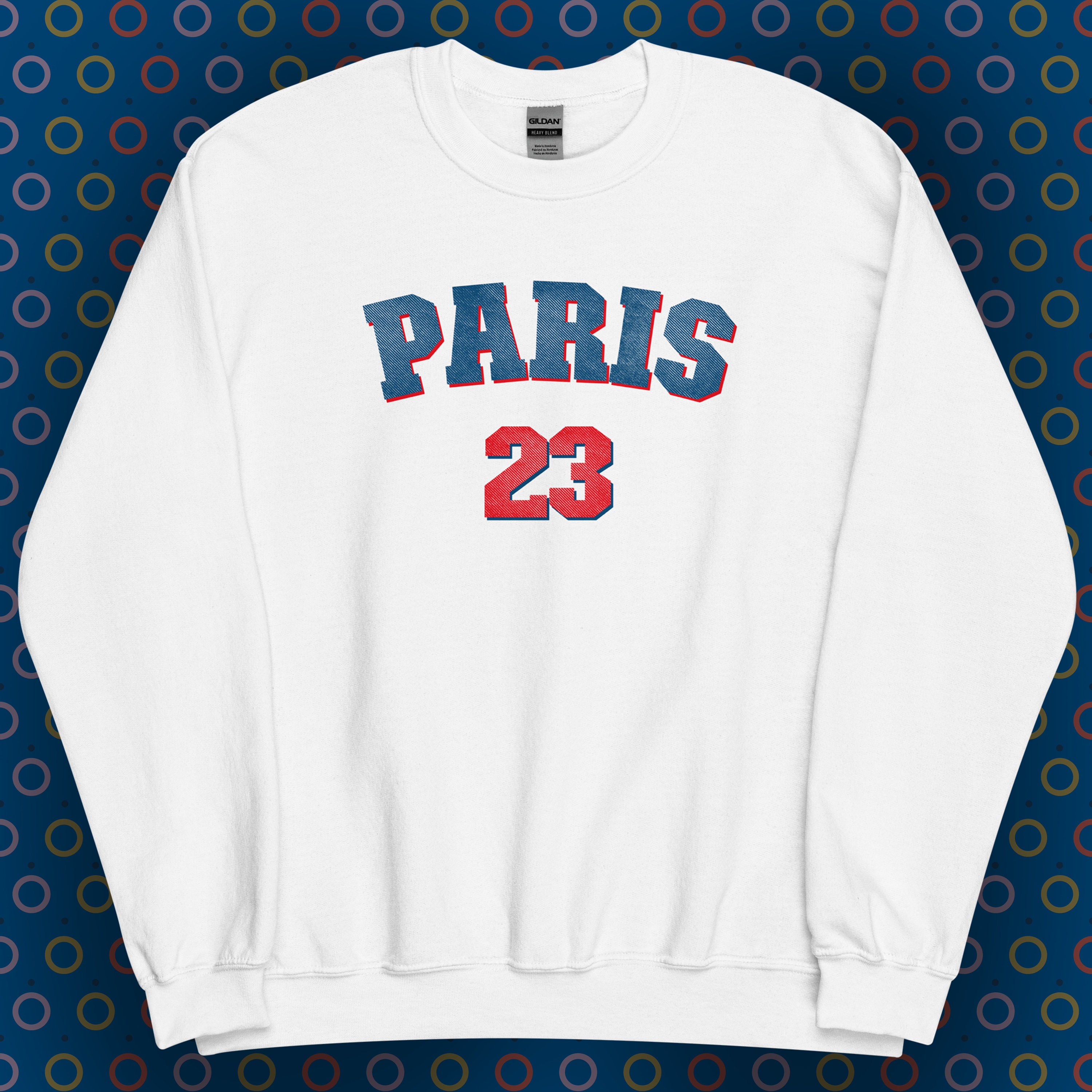 Vintage PSG Logo Embroidered Premium Sweatshirt / Retro White 