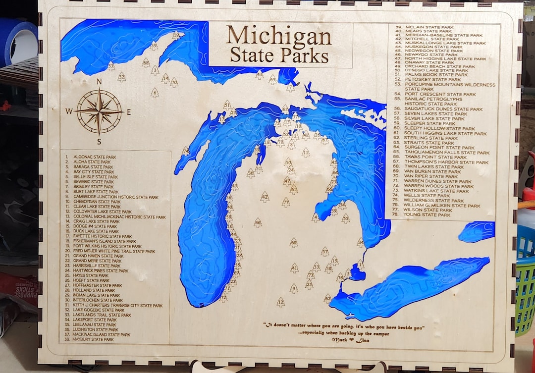 Michigan state parks map v2 svg etsy