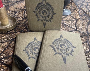 Handmade EYE Notebooks PACK OF 3, Blank Pocket Journal, Small Sketchbook, Handcrafted Recycled Paper Notepad, Stationery Gift, Notebook